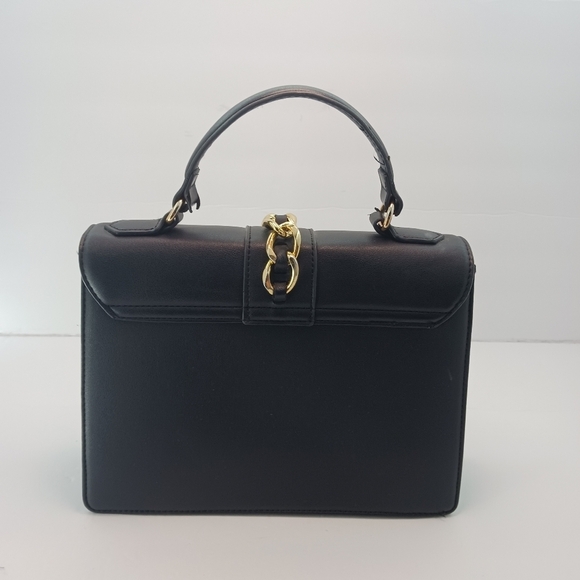 Badgley Mischka Womens Handbag Black Chain Vegan Leather - Picture 4 of 14